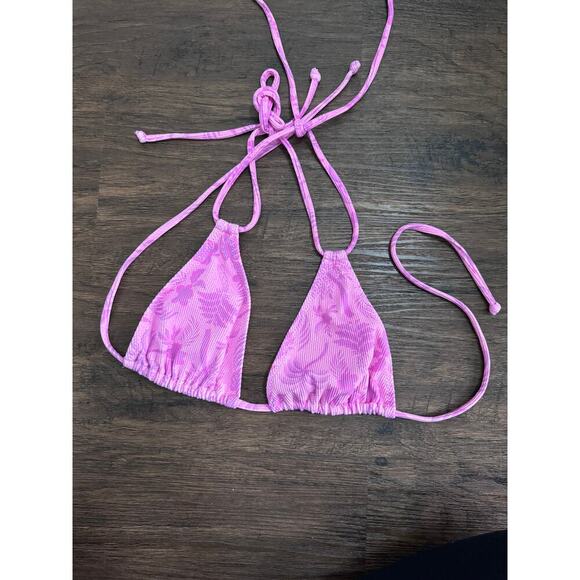 KULANI KINIS Halter Bikini Top In Fuschia Fever - Picture 3 of 4